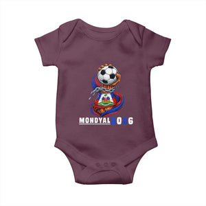 Mondyal 2026 Haiti Freedom Fist Broken Chains Soccer Graphic Baby Onesie Haitian Flag Football Sports Fan TS02 Maroon Print Your Wear