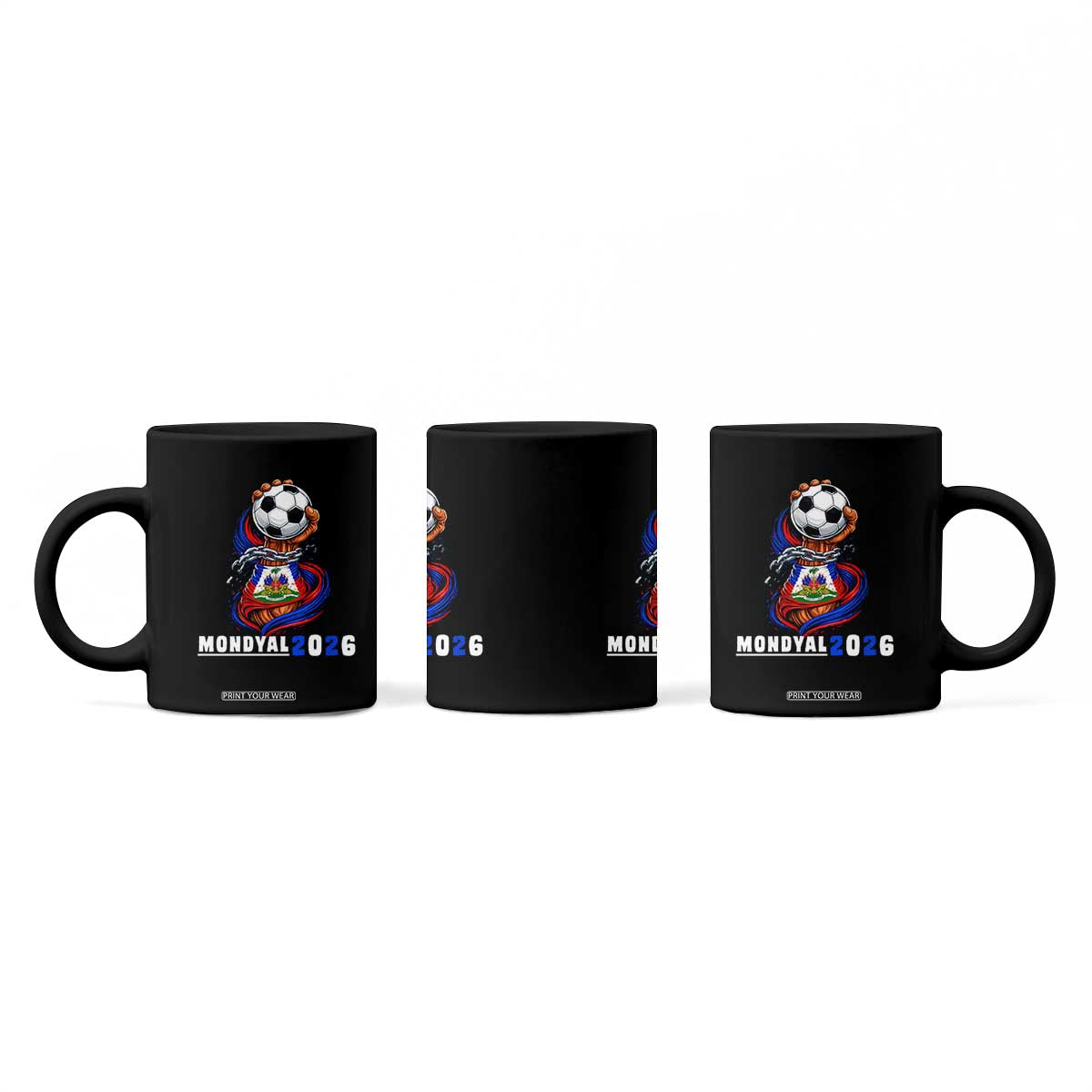 Mondyal 2026 Haiti Freedom Fist Broken Chains Soccer Graphic Coffee Mug Haitian Flag Football Sports Fan TS02 Print Your Wear