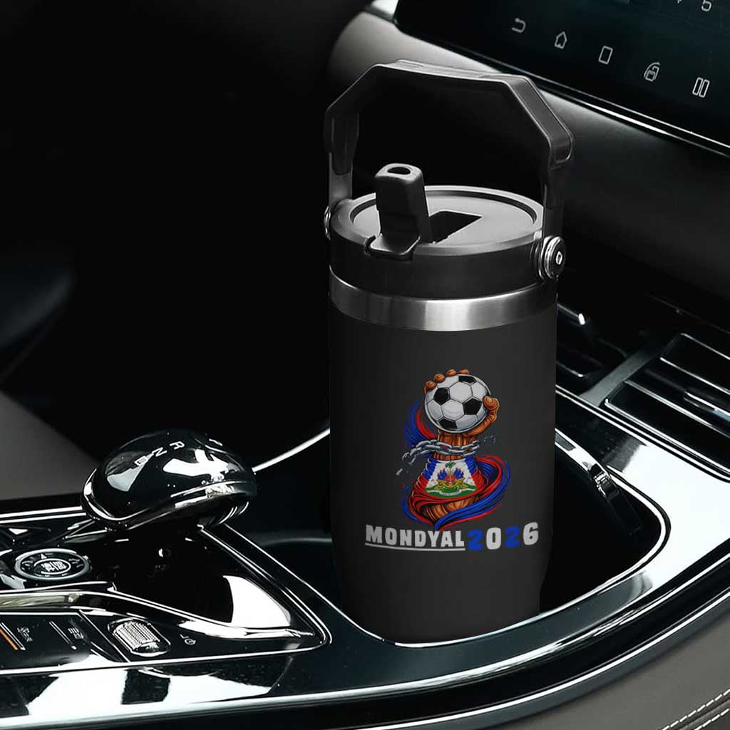 Mondyal 2026 Haiti Freedom Fist Broken Chains Soccer Graphic Flip Straw Tumbler Haitian Flag Football Sports Fan TS02 Print Your Wear