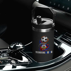 Mondyal 2026 Haiti Freedom Fist Broken Chains Soccer Graphic Flip Straw Tumbler Haitian Flag Football Sports Fan TS02 Print Your Wear