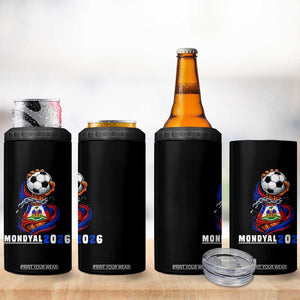Mondyal 2026 Haiti Freedom Fist Broken Chains Soccer Graphic 4 in 1 Can Cooler Tumbler Haitian Flag Football Sports Fan TS02 Print Your Wear