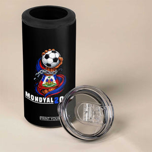 Mondyal 2026 Haiti Freedom Fist Broken Chains Soccer Graphic 4 in 1 Can Cooler Tumbler Haitian Flag Football Sports Fan TS02 Print Your Wear