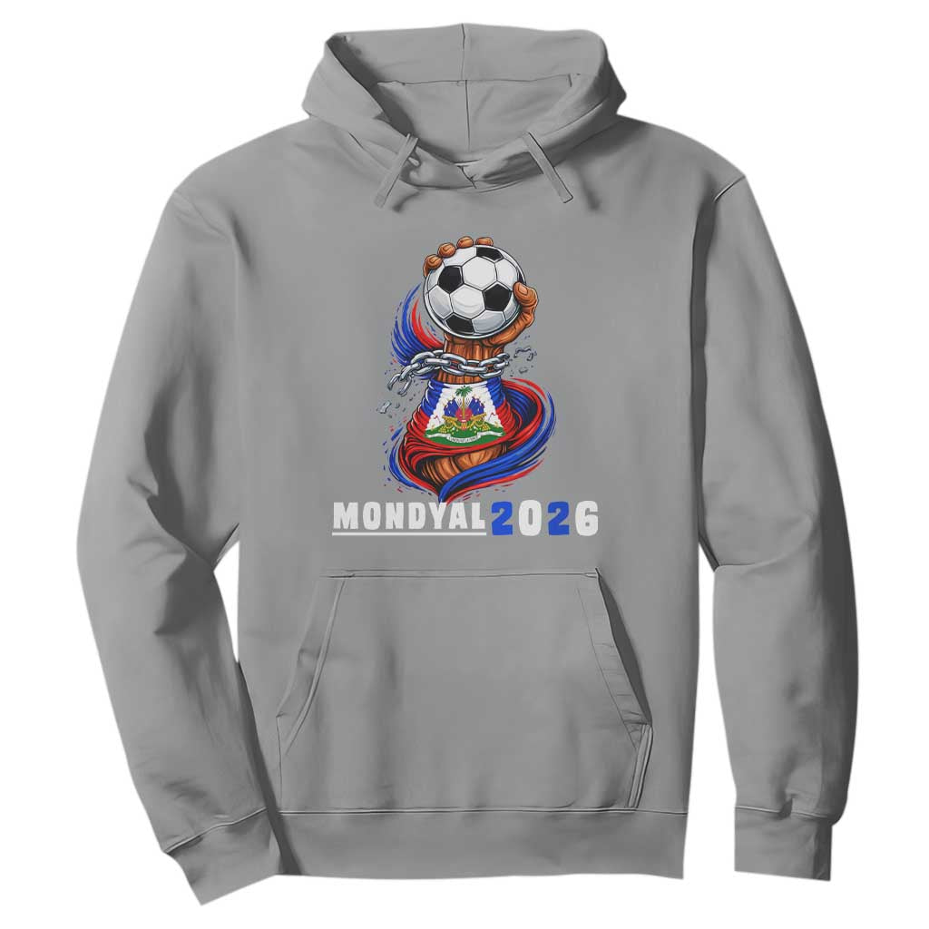 Mondyal 2026 Haiti Freedom Fist Broken Chains Soccer Graphic Hoodie Haitian Flag Football Sports Fan TS02 Sport Gray Print Your Wear