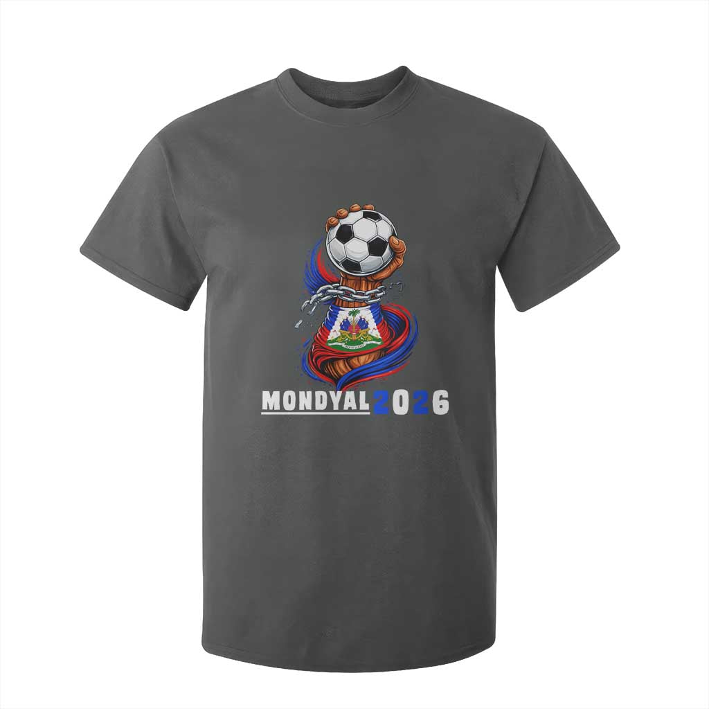 Mondyal 2026 Haiti Freedom Fist Broken Chains Soccer Graphic T Shirt For Kid Haitian Flag Football Sports Fan TS02 Dark Heather Print Your Wear