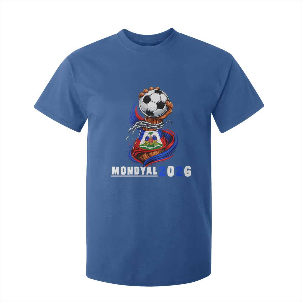 Mondyal 2026 Haiti Freedom Fist Broken Chains Soccer Graphic T Shirt For Kid Haitian Flag Football Sports Fan TS02 Royal Blue Print Your Wear