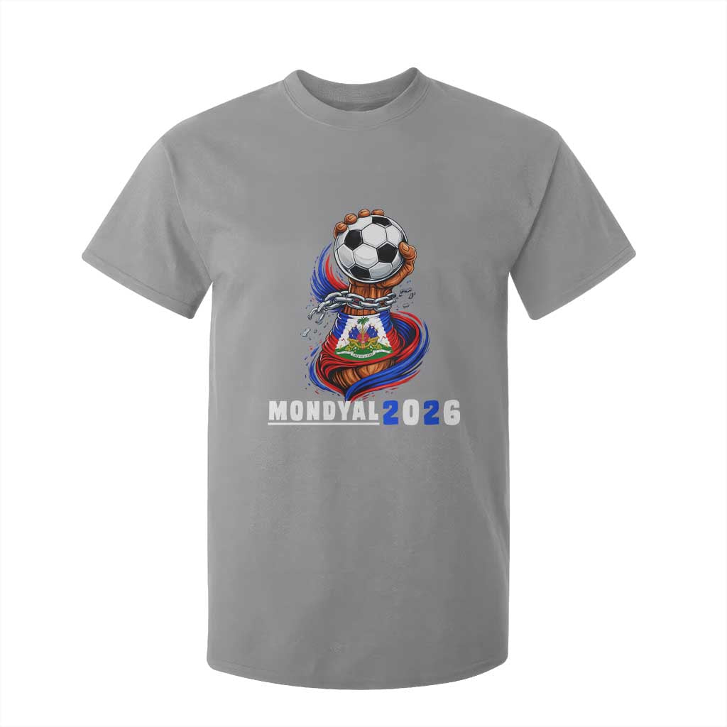 Mondyal 2026 Haiti Freedom Fist Broken Chains Soccer Graphic T Shirt For Kid Haitian Flag Football Sports Fan TS02 Sport Gray Print Your Wear