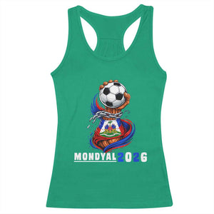 Mondyal 2026 Haiti Freedom Fist Broken Chains Soccer Graphic Racerback Tank Top Haitian Flag Football Sports Fan TS02 Irish Green Print Your Wear