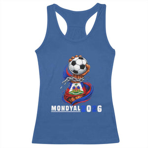 Mondyal 2026 Haiti Freedom Fist Broken Chains Soccer Graphic Racerback Tank Top Haitian Flag Football Sports Fan TS02 Royal Blue Print Your Wear