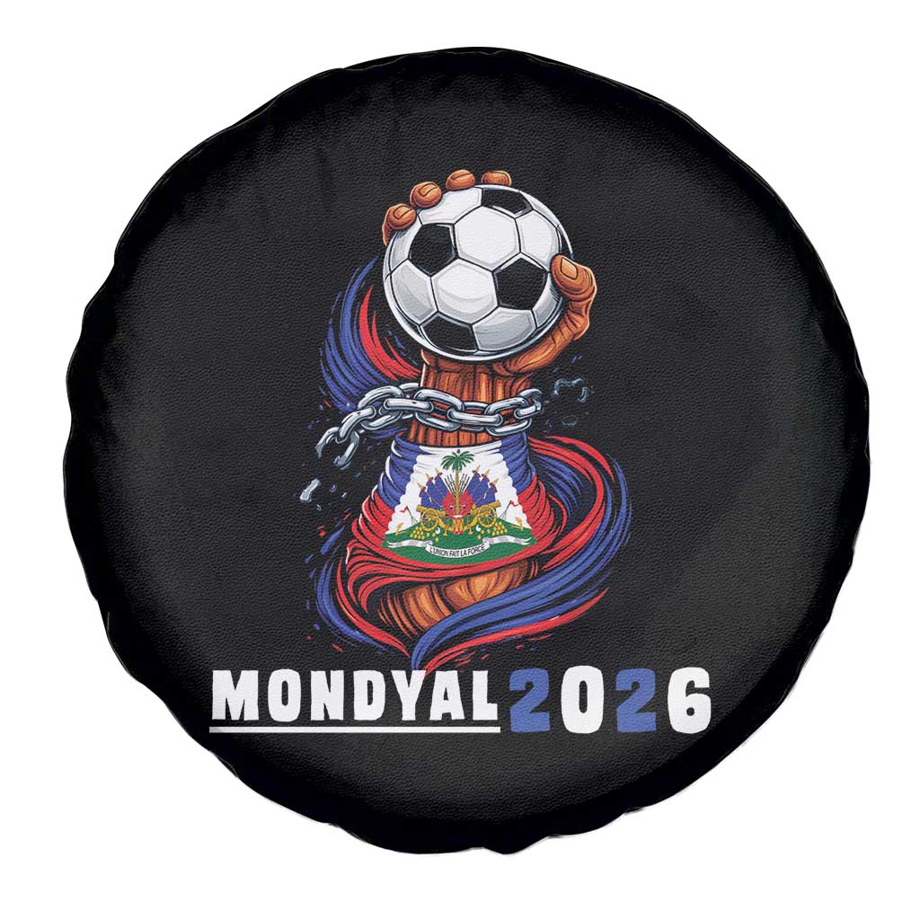Mondyal 2026 Haiti Freedom Fist Broken Chains Soccer Graphic Spare Tire Cover Haitian Flag Football Sports Fan TS02 Print Your Wear
