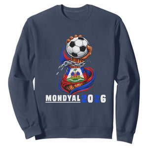 Mondyal 2026 Haiti Freedom Fist Broken Chains Soccer Graphic Sweatshirt Haitian Flag Football Sports Fan TS02 Navy Print Your Wear
