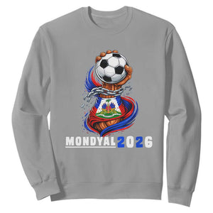 Mondyal 2026 Haiti Freedom Fist Broken Chains Soccer Graphic Sweatshirt Haitian Flag Football Sports Fan TS02 Sport Gray Print Your Wear