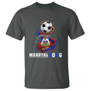 Mondyal 2026 Haiti Freedom Fist Broken Chains Soccer Graphic T Shirt Haitian Flag Football Sports Fan TS02 Dark Heather Print Your Wear