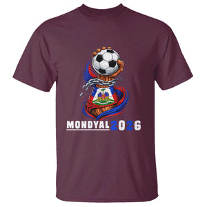 Mondyal 2026 Haiti Freedom Fist Broken Chains Soccer Graphic T Shirt Haitian Flag Football Sports Fan TS02 Maroon Print Your Wear
