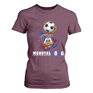 Mondyal 2026 Haiti Freedom Fist Broken Chains Soccer Graphic T Shirt For Women Haitian Flag Football Sports Fan TS02 Maroon Print Your Wear