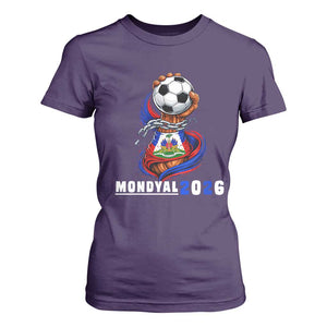 Mondyal 2026 Haiti Freedom Fist Broken Chains Soccer Graphic T Shirt For Women Haitian Flag Football Sports Fan TS02 Purple Print Your Wear