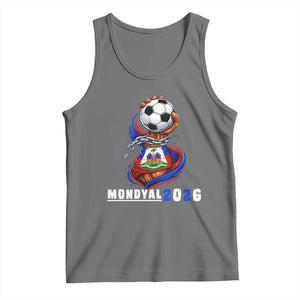 Mondyal 2026 Haiti Freedom Fist Broken Chains Soccer Graphic Tank Top Haitian Flag Football Sports Fan TS02 Black Heather Print Your Wear