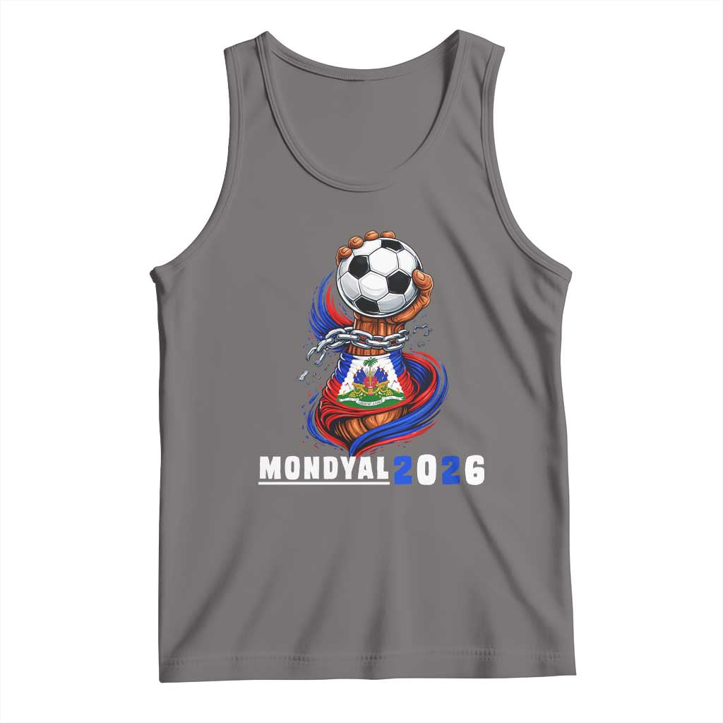 Mondyal 2026 Haiti Freedom Fist Broken Chains Soccer Graphic Tank Top Haitian Flag Football Sports Fan TS02 Deep Heather Print Your Wear