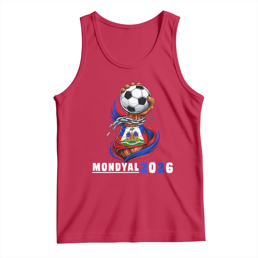 Mondyal 2026 Haiti Freedom Fist Broken Chains Soccer Graphic Tank Top Haitian Flag Football Sports Fan TS02 Red Print Your Wear