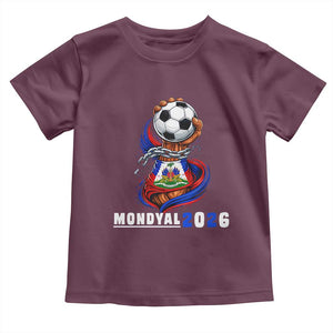 Mondyal 2026 Haiti Freedom Fist Broken Chains Soccer Graphic Toddler T Shirt Haitian Flag Football Sports Fan TS02 Maroon Print Your Wear