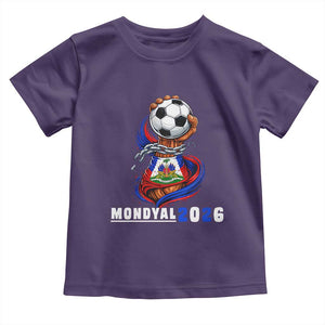 Mondyal 2026 Haiti Freedom Fist Broken Chains Soccer Graphic Toddler T Shirt Haitian Flag Football Sports Fan TS02 Purple Print Your Wear