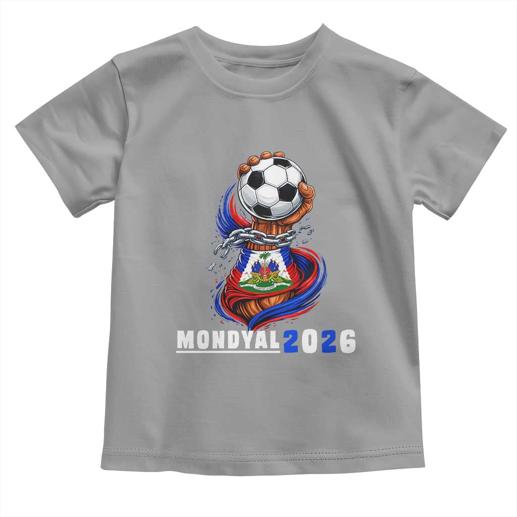 Mondyal 2026 Haiti Freedom Fist Broken Chains Soccer Graphic Toddler T Shirt Haitian Flag Football Sports Fan TS02 Sport Gray Print Your Wear