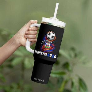 Mondyal 2026 Haiti Freedom Fist Broken Chains Soccer Graphic Tumbler With Handle Haitian Flag Football Sports Fan TS02 Print Your Wear