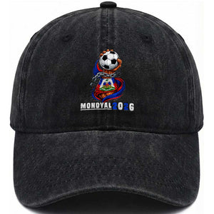 Mondyal 2026 Haiti Freedom Fist Broken Chains Soccer Graphic Washed Cotton Baseball Cap Haitian Flag Football Sports Fan TS02 Print Your Wear
