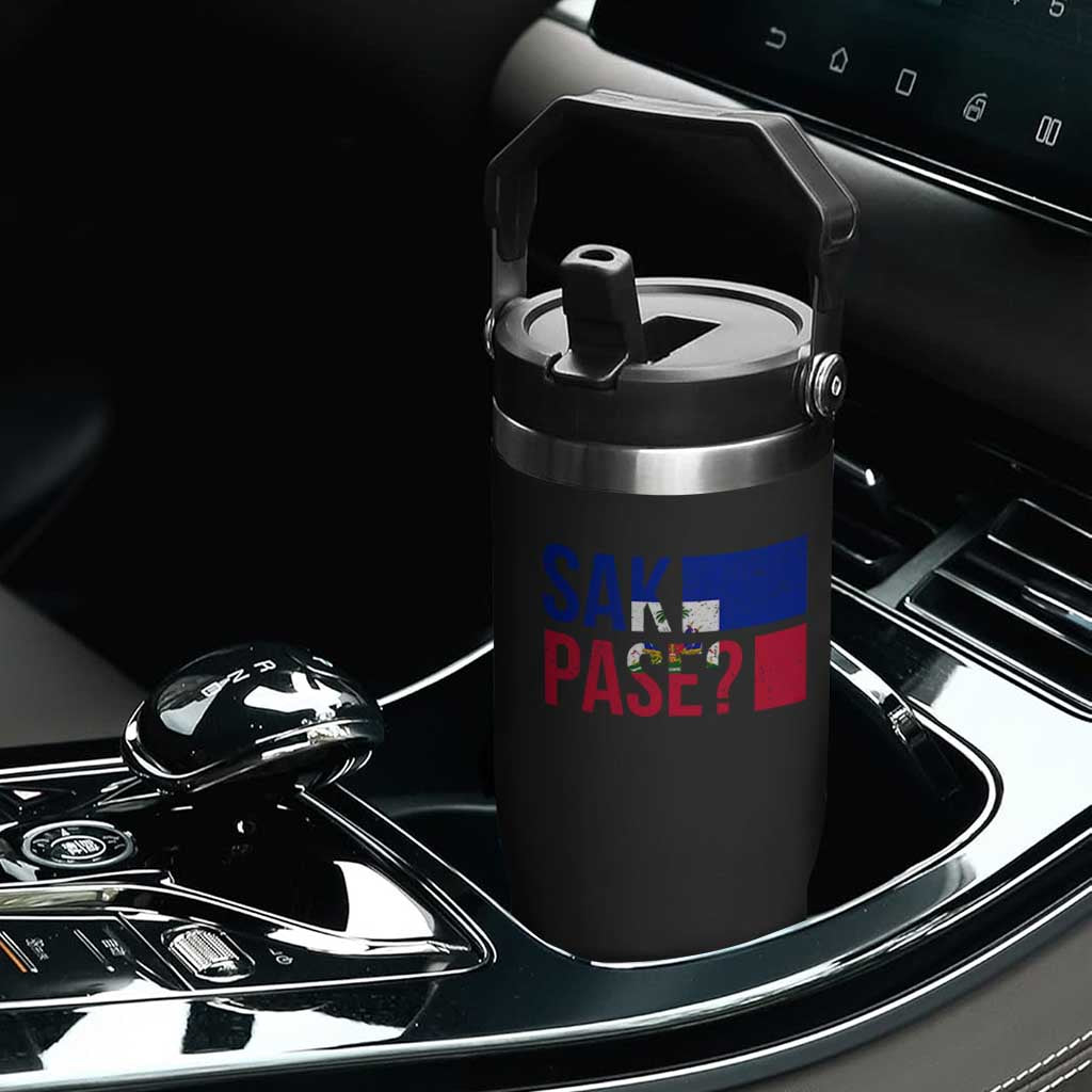 Sak Pase Haitian Creole Flip Straw Tumbler Haiti Flag Heritage Pride TS02 Print Your Wear