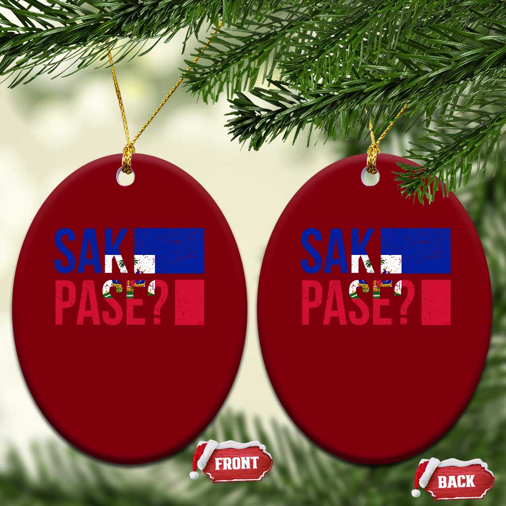 Sak Pase Haitian Creole Ceramic Ornament Haiti Flag Heritage Pride TS02 Print Your Wear