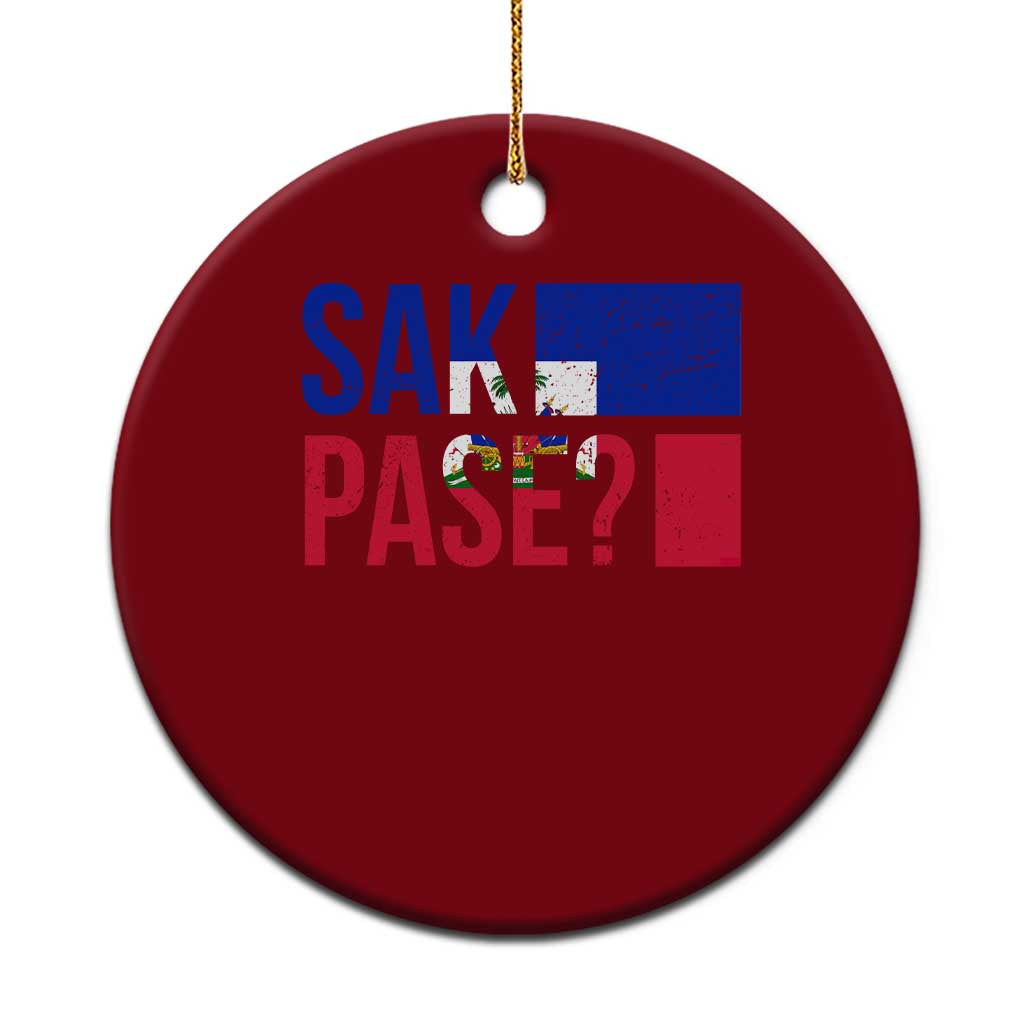 Sak Pase Haitian Creole Ceramic Ornament Haiti Flag Heritage Pride TS02 1pc Red Print Your Wear