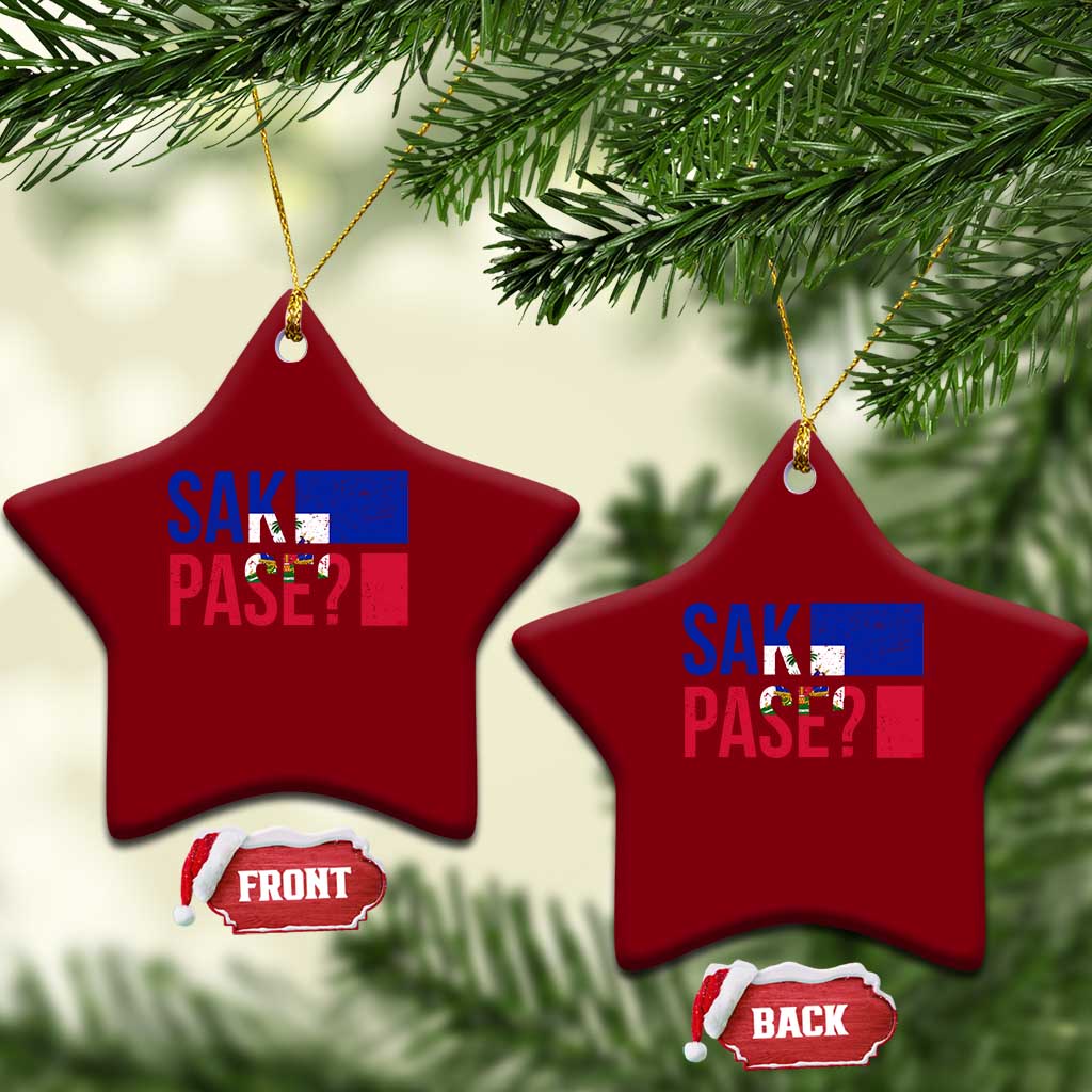Sak Pase Haitian Creole Ceramic Ornament Haiti Flag Heritage Pride TS02 Print Your Wear