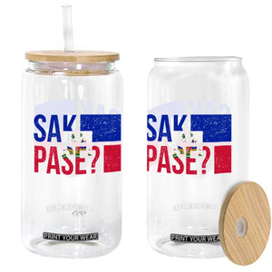 Sak Pase Haitian Creole Glass Can Haiti Flag Heritage Pride TS02 Print Your Wear