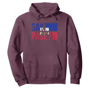 Sak Pase Haitian Creole Hoodie Haiti Flag Heritage Pride TS02 Maroon Print Your Wear