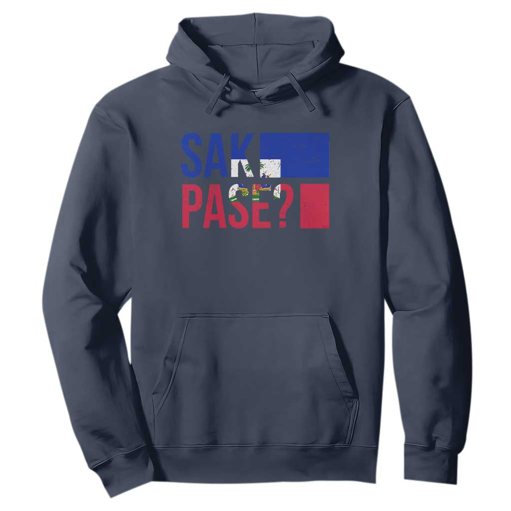 Sak Pase Haitian Creole Hoodie Haiti Flag Heritage Pride TS02 Navy Print Your Wear