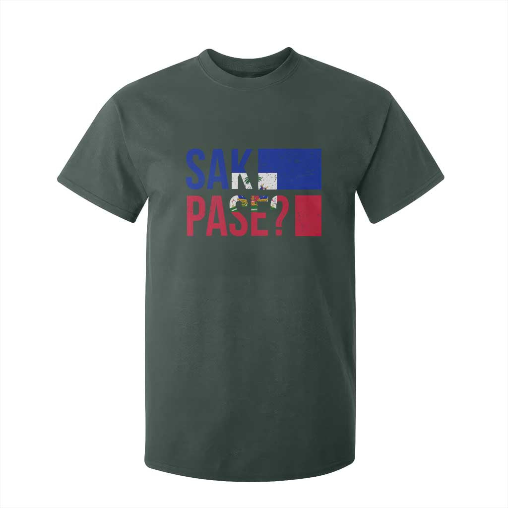 Sak Pase Haitian Creole T Shirt For Kid Haiti Flag Heritage Pride TS02 Dark Forest Green Print Your Wear