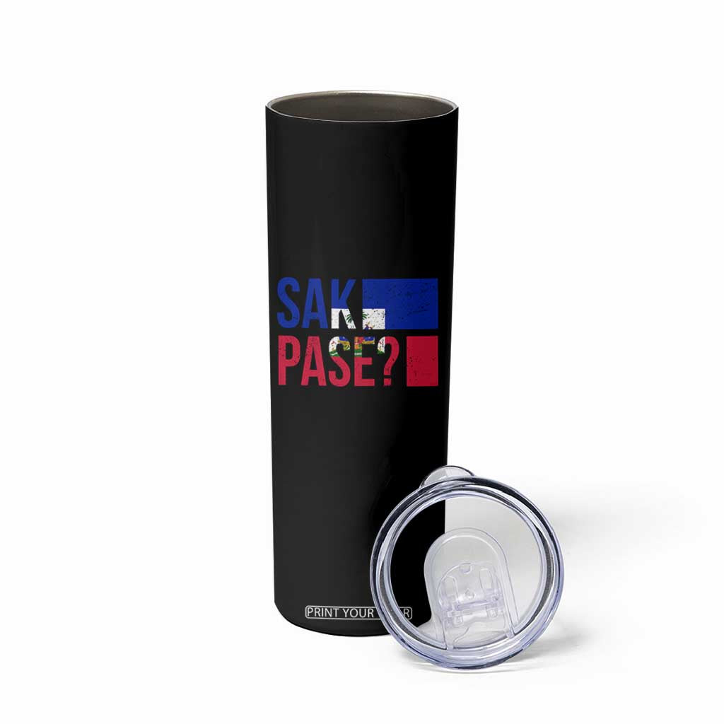 Sak Pase Haitian Creole Skinny Tumbler Haiti Flag Heritage Pride TS02 Print Your Wear