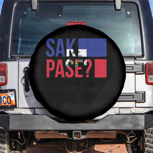 Sak Pase Haitian Creole Spare Tire Cover Haiti Flag Heritage Pride TS02 No hole Black Print Your Wear