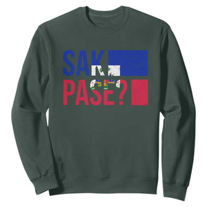 Sak Pase Haitian Creole Sweatshirt Haiti Flag Heritage Pride TS02 Dark Forest Green Print Your Wear