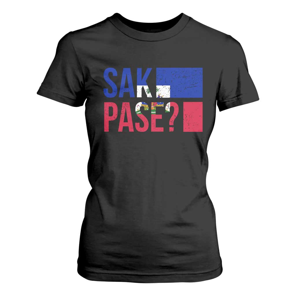 Sak Pase Haitian Creole T Shirt For Women Haiti Flag Heritage Pride TS02 Black Print Your Wear