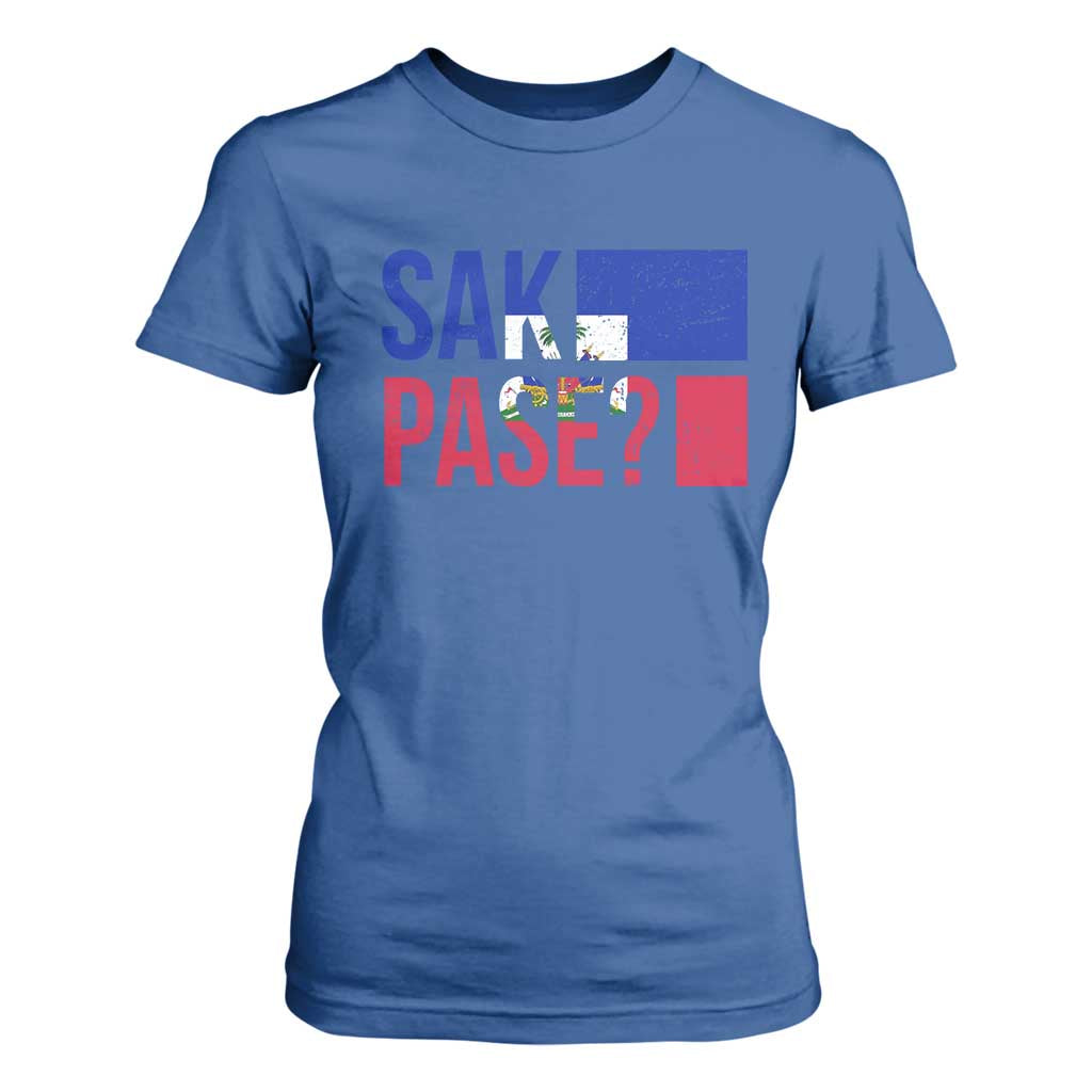 Sak Pase Haitian Creole T Shirt For Women Haiti Flag Heritage Pride TS02 Royal Blue Print Your Wear