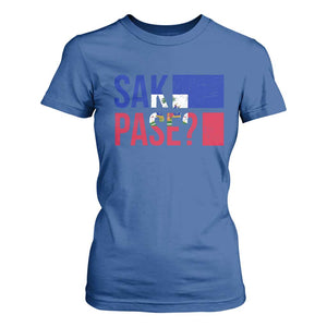 Sak Pase Haitian Creole T Shirt For Women Haiti Flag Heritage Pride TS02 Royal Blue Print Your Wear
