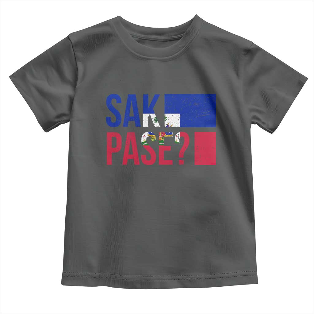 Sak Pase Haitian Creole Toddler T Shirt Haiti Flag Heritage Pride TS02 Dark Heather Print Your Wear