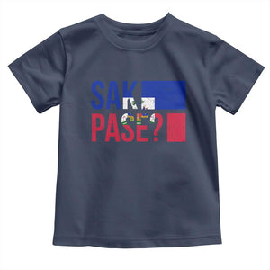 Sak Pase Haitian Creole Toddler T Shirt Haiti Flag Heritage Pride TS02 Navy Print Your Wear