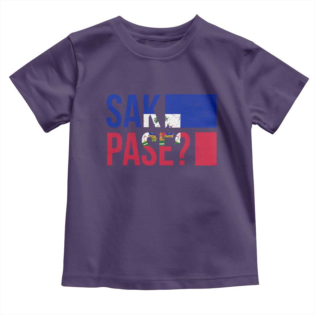 Sak Pase Haitian Creole Toddler T Shirt Haiti Flag Heritage Pride TS02 Purple Print Your Wear