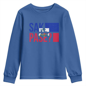 Sak Pase Haitian Creole Youth Sweatshirt Haiti Flag Heritage Pride TS02 Royal Blue Print Your Wear