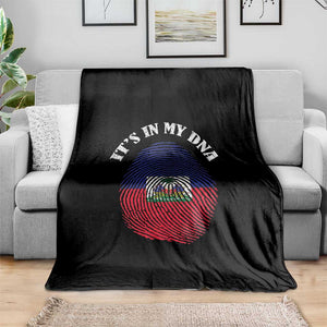 It's In My DNA Haitian Flag Fingerprint Graphic Throw Blanket Haiti Heritage Pride TS02 Print Your Wear