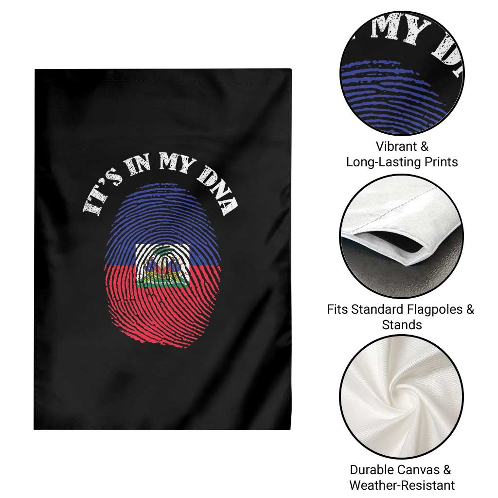 It's In My DNA Haitian Flag Fingerprint Graphic Garden Flag Haiti Heritage Pride TS02 Print Your Wear
