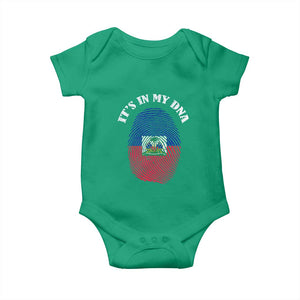 It's In My DNA Haitian Flag Fingerprint Graphic Baby Onesie Haiti Heritage Pride TS02 Irish Green Print Your Wear