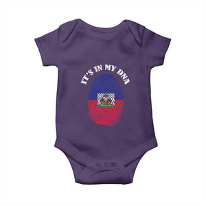 It's In My DNA Haitian Flag Fingerprint Graphic Baby Onesie Haiti Heritage Pride TS02 Purple Print Your Wear