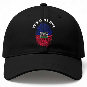 It's In My DNA Haitian Flag Fingerprint Graphic Baseball Cap Haiti Heritage Pride TS02 Print Your Wear